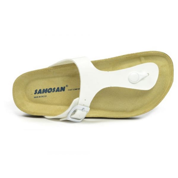 Sanosan Dam/Dam Geneve Lacklädersandaler 4 UK Vit White/Brown 4 UK