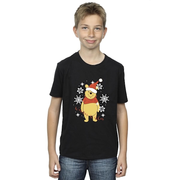 Disney Boys Winnie The Pooh Winter Wishes T-Shirt 9-11 år Bl Black 9-11 Years