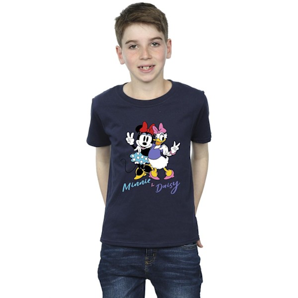 Disney Boys Minnie Mouse Och Daisy T-Shirt 7-8 År Marinblå Navy Blue 7-8 Years