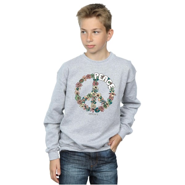 Woodstock Boys Floral Peace Sweatshirt 12-13 år Sports Grey Sports Grey 12-13 Years