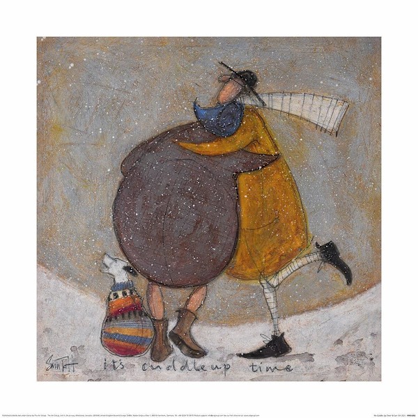 Sam Toft It´s Cuddle Up Time Poster 40cm x 40cm Grå/Gul/Vit Grey/Yellow/White 40cm x 40cm