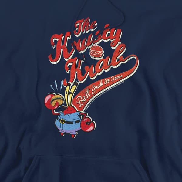 SpongeBob SquarePants Herr The Krusty Krab Hoodie M Marinblå Navy M