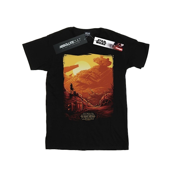 Star Wars: The Force Awakens Herr Rey Art Poster T-shirt XL Svart Black XL