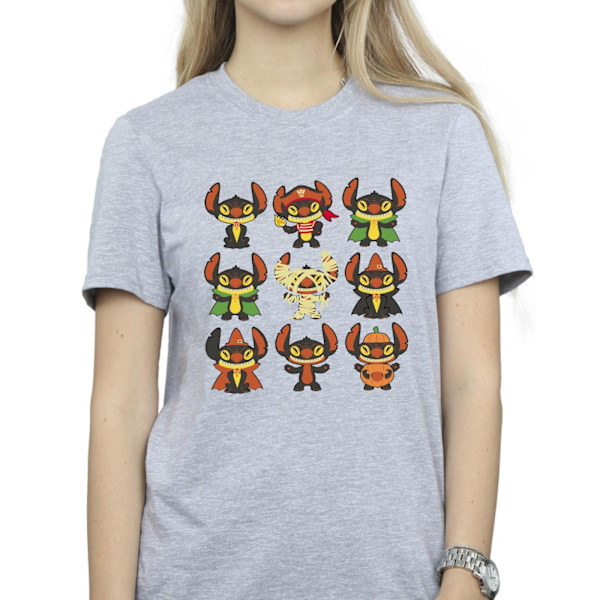 Disney Dam/Kvinnor Lilo & Stitch Halloween Kostymer Bomull Pojkvän T-Shirt Sports Grey 3XL