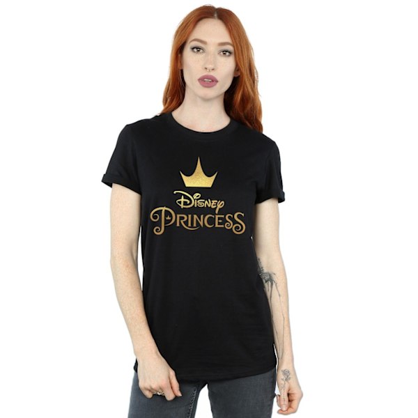 Disney Womens/Ladies Princess Crown Logo Cotton Boyfriend T-Shi Black 5XL