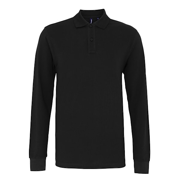 Asquith & Fox Klassisk passform långärmad poloskjorta 4XL Svart Black 4XL