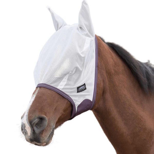 Weatherbeeta Comfitec Essential Mesh Mask Pony Vit/Rödbrunt/Gre White/Maroon/Grey Pony