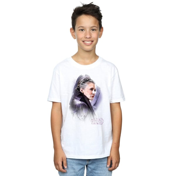 Star Wars Boys The Last Jedi Leia Borstad T-shirt 7-8 år Vit White 7-8 Years