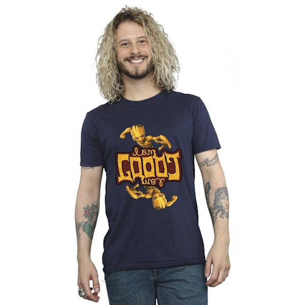 Marvel Herr Guardians Of The Galaxy Groot Inverted Grain T-Shir Navy Blue 4XL