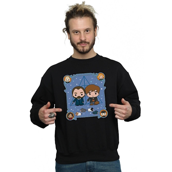 Fantastiska vidunder Mäns Chibi Newt Och Dumbledore Sweatshirt L Bl Black L