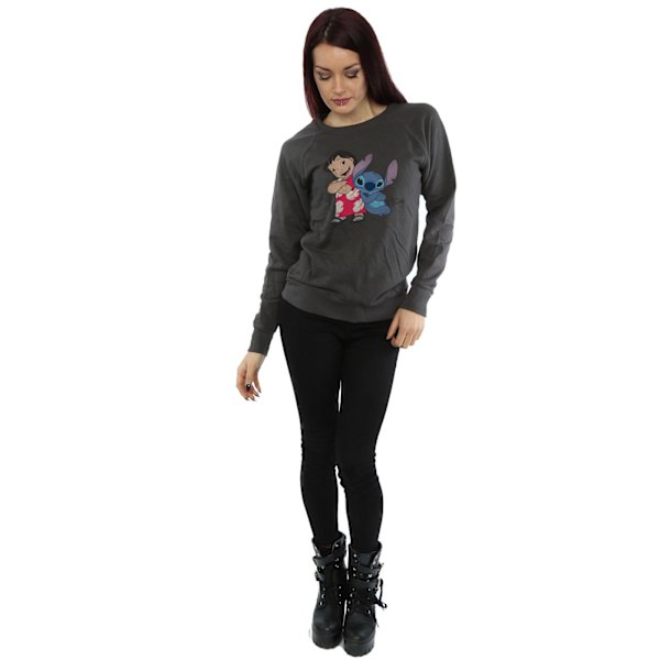 Lilo & Stitch Damkläder/Dam Classic Heather Sweatshirt S Ljus Light Graphite S