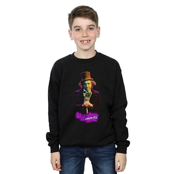 Willy Wonka Och Chokladfabriken Pojkar Mörk Pose Sweatshirt Black 7-8 Years