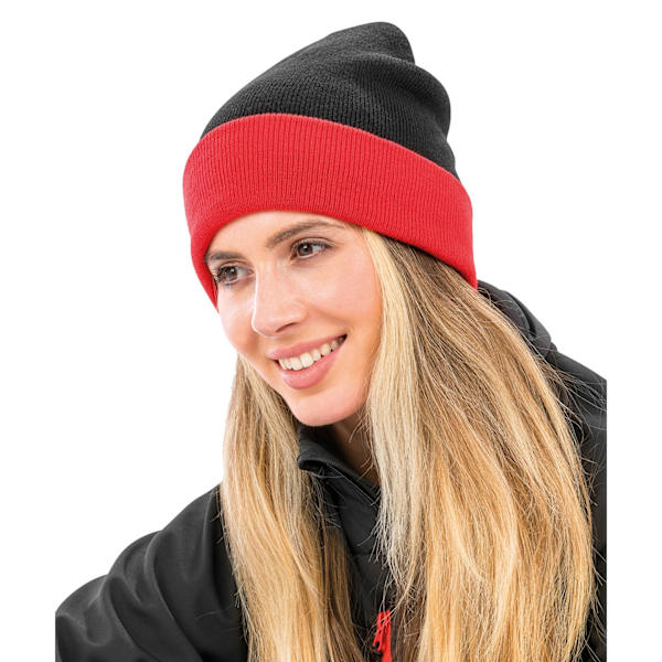 Result Genuine Recycled Unisex Vuxen Kompass Mössa One Size Bl Black/Red One Size