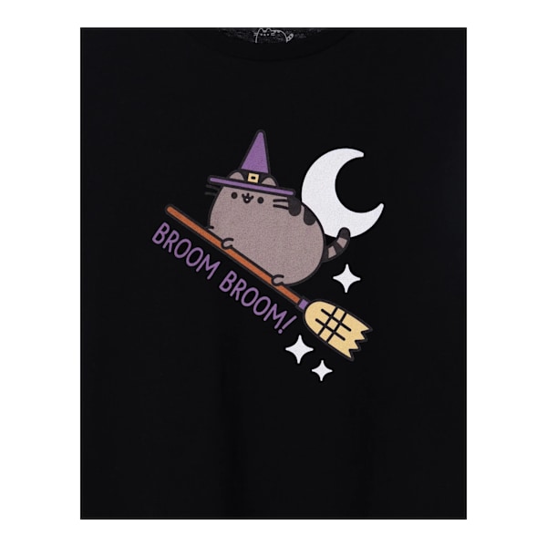 Pusheen Dam/Kvinnor Kvast Kvast Halloween T-Shirt M Svart Black M