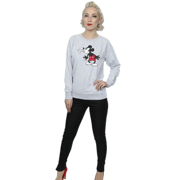Disney Mickey Mouse Tongue Sweatshirt dam/dam L Heather G Heather Grey L