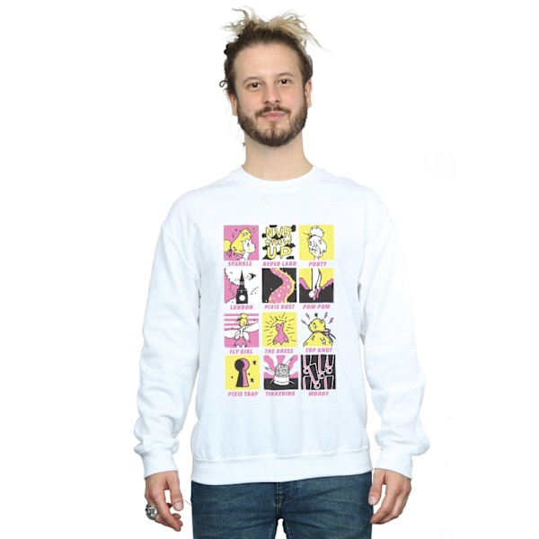 Disney Mens Tinkerbell Squares Sweatshirt L Vit White L