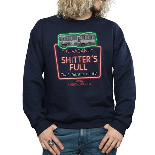 National Lampoon's Christmas Vacation Herr Greyscale No Vacancy Navy Blue 3XL