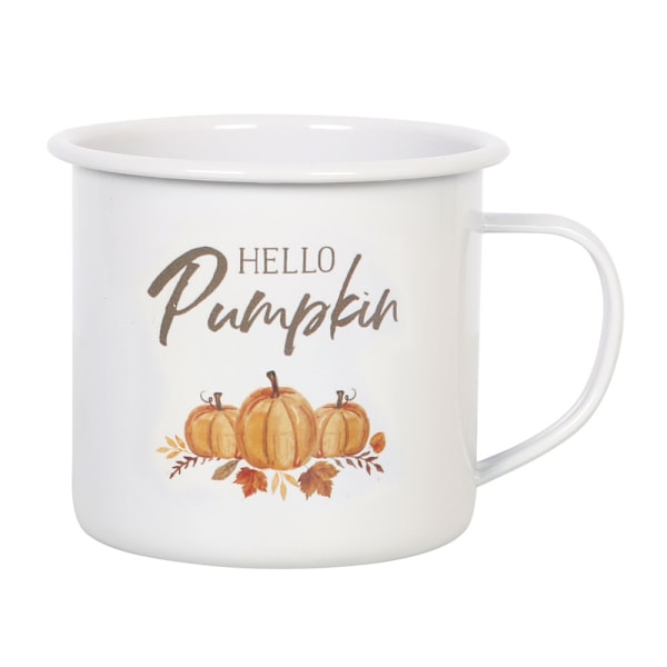 Something Different Hello Pumpkin Emaljmugg En Storlek Vit/Orange White/Orange One Size