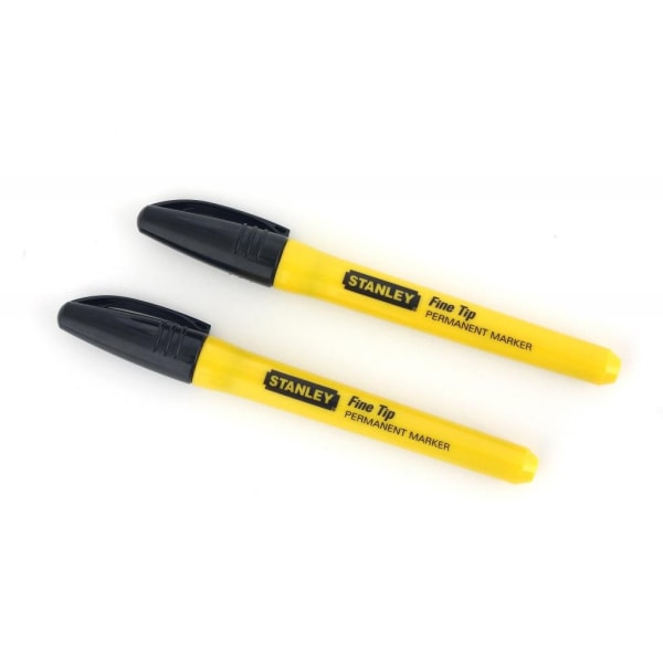 Stanley Permanent Marker Pen (Pack med 2) One Size Svart/Gul Black/Yellow One Size