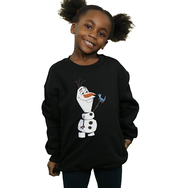 Disney Girls Frozen 2 Olaf Och Salamander Sweatshirt 7-8 År Black 7-8 Years
