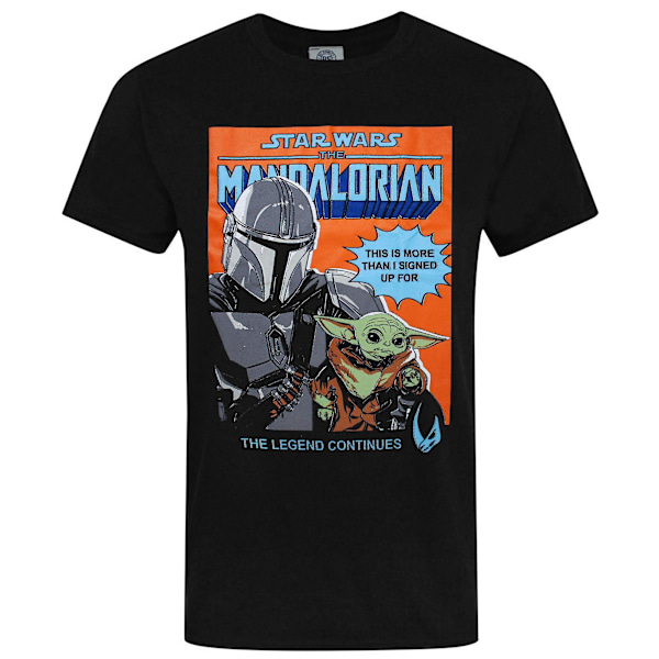Star Wars T-shirt med Baby Yoda-affisch för män, M, svart Black M