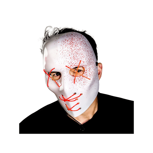 Bristol Novelty Unisex Vuxen Slasher Blodsplatter Mask En Storlek White/Red One Size