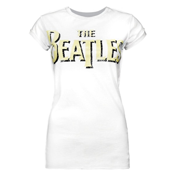 Amplified Womens/Ladies The Beatles Logo Vit T-shirt XS Vit White XS