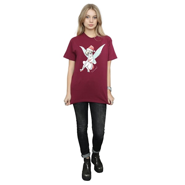 Disney Dam/Damer Tinkerbell Julfe Jultomte Bomull Pojkvän Burgundy XL
