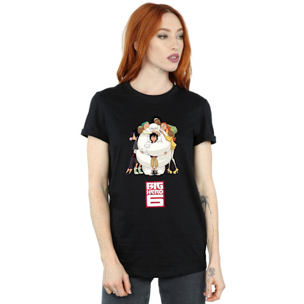 Big Hero 6 Dam/Kvinnor Baymax Kram Bomull Pojkvän T-Shirt M Black M