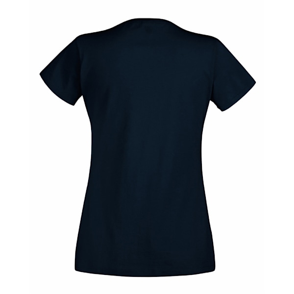 Womens/Ladies Value Fitted V-Neck Short Sleeve Casual T-Shirt X Midnight Blue X Large