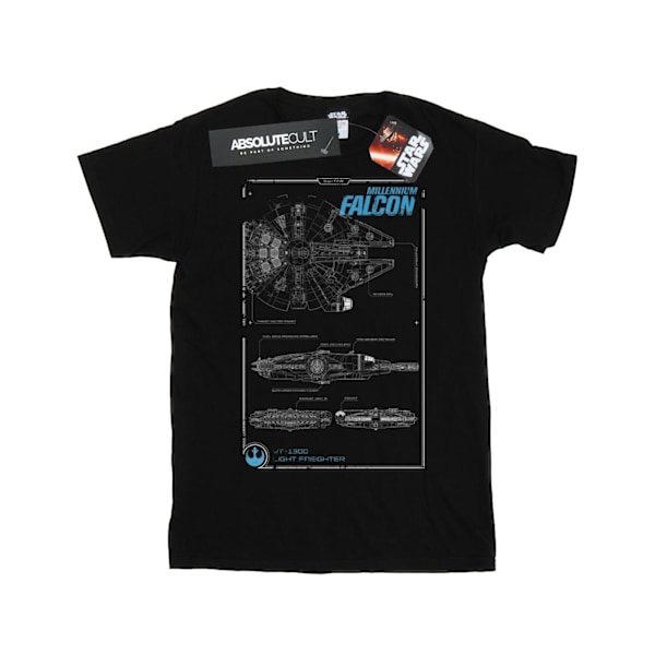 Star Wars Mens Force Awakens Millennium Falcon Manual T-Shirt M Black M