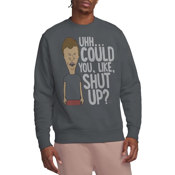 Beavis & Butthead Unisex Vuxen Could You Like Shut Up? Sweatshirt Charcoal M