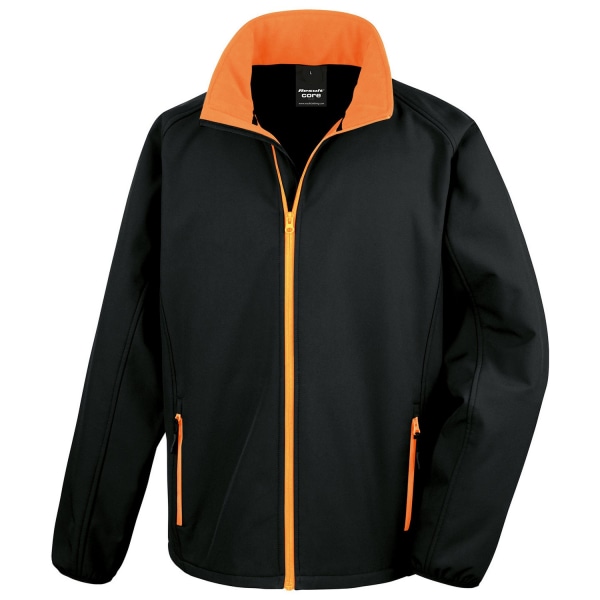 Result Core Mens Printable Soft Shell Jacket L Svart/Orange Black/Orange L