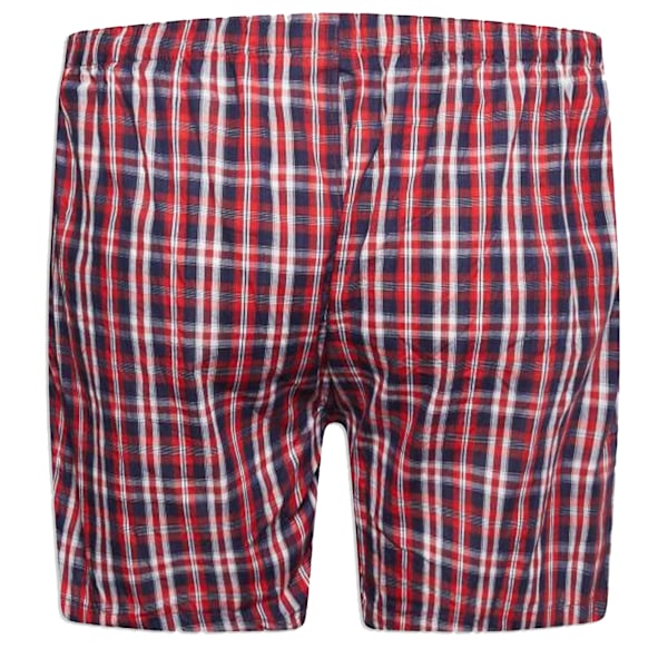 Duke Herr D555 Rutig Vävd Kingsize Boxer Shorts (2-pack) 5X Navy Blue/Red 5XL