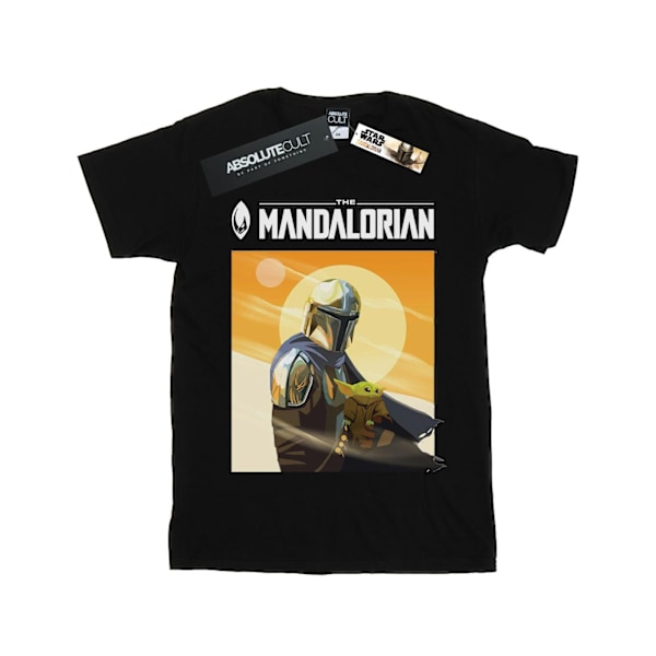 Star Wars The Mandalorian The Child T-shirt med två månar för pojkar, 3-4 år Black 3-4 Years