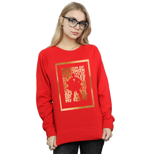 DC Comics Dam/Kvinnor Shazam Guld Text Sweatshirt M Röd Red M