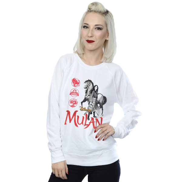 Disney Dam/Kvinnor Mulan Film Häst Pose Sweatshirt XL Vit White XL