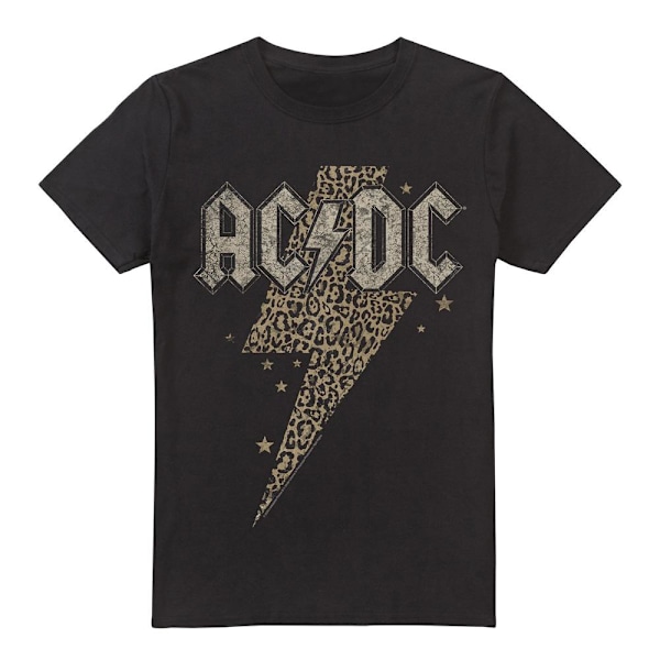 AC/DC Herr Leopard Print Bolt T-Shirt L Svart Black L