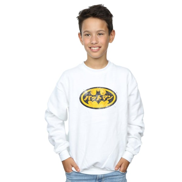 Batman Boys Japansk Logotyp Sweatshirt 12-13 År Vit White 12-13 Years