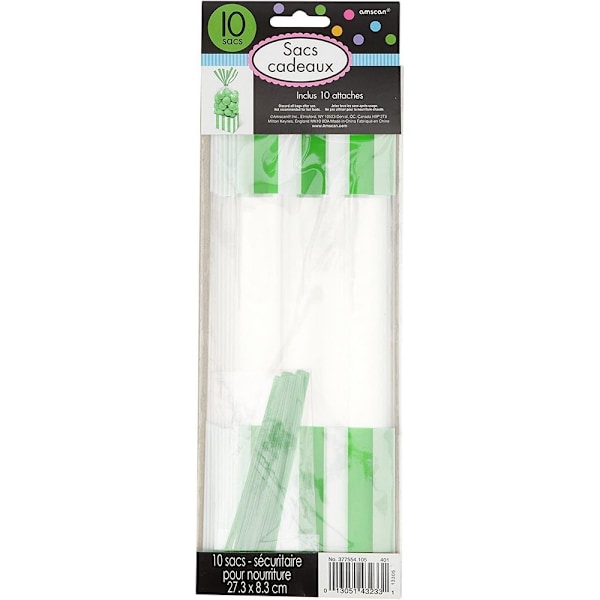 Amscan Randiga Godispåsar (10-pack) One Size Kiwi Green Kiwi Green One Size