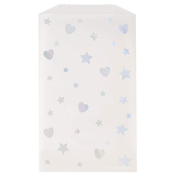 Unik feststjärnor och hjärtan godispåse (8-pack) En storlek grå Grey/White One Size