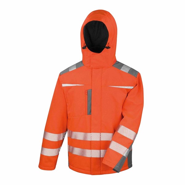 Resultat Safeguard Mens Dynamic Hi-Visibility Softshell Work Coat Orange L