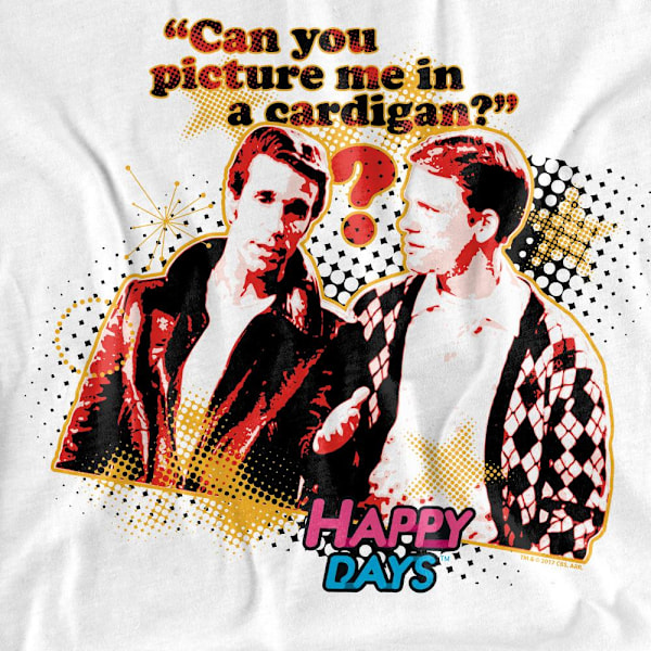 Happy Days Herr T-Shirt Utan Kofta S Vit White S