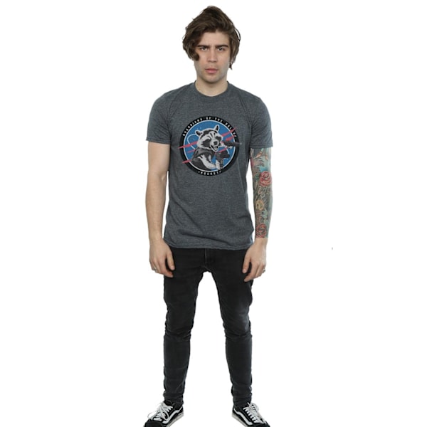 Marvel Herr Guardians Of The Galaxy Rocket Emblem T-Shirt M Mörkgrå Dark Heather M