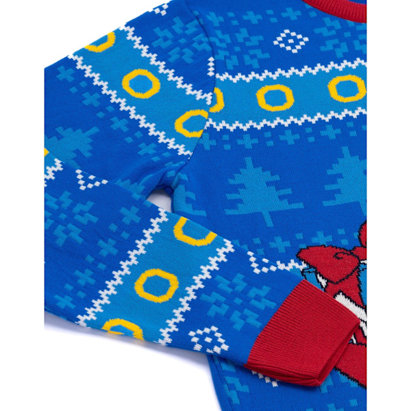 Sonic The Hedgehog Unisex Vuxen Stickad Jultröja S Blå Blue/Red S