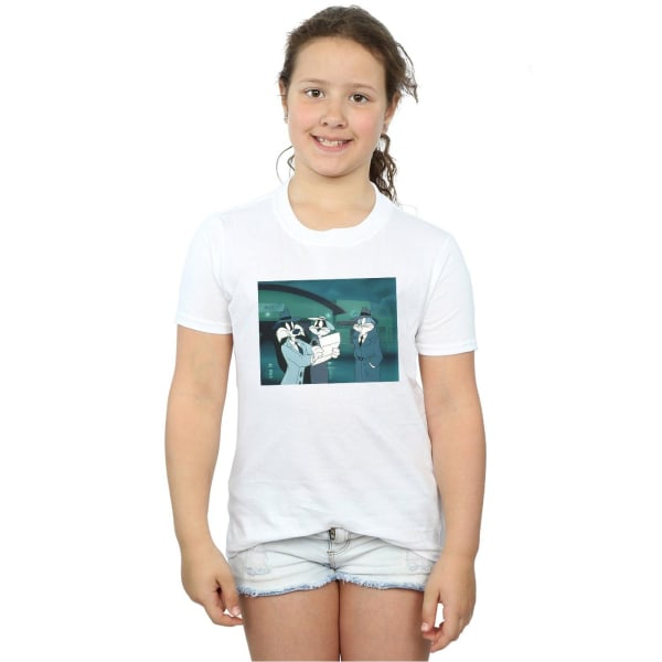 Looney Tunes Girls Bugs Bunny Sylvester Letter T-shirt i bomull 1 White 12-13 Years