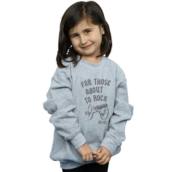 AC/DC Girls For Those About To Rock Cannon Sweatshirt 9-11 År Sports Grey 9-11 Years