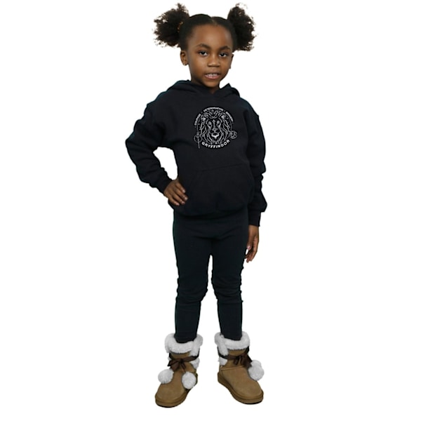 Harry Potter Flickor Gryffindor Seal Hoodie 7-8 År Svart Black 7-8 Years