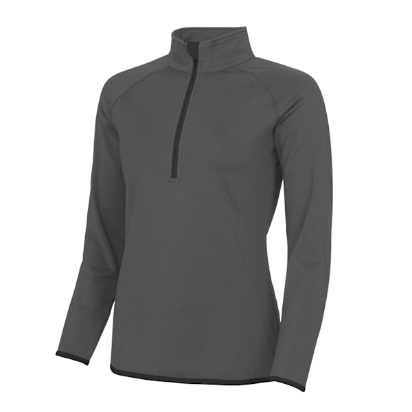 AWDis Just Cool Dam/Dam Half Zip Sweatshirt XS Charcoal/ Charcoal/ Jet Black XS