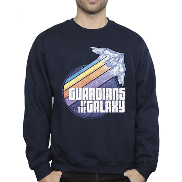 Guardians Of The Galaxy Herr Badge Rocket Sweatshirt M Marinblå Navy Blue M